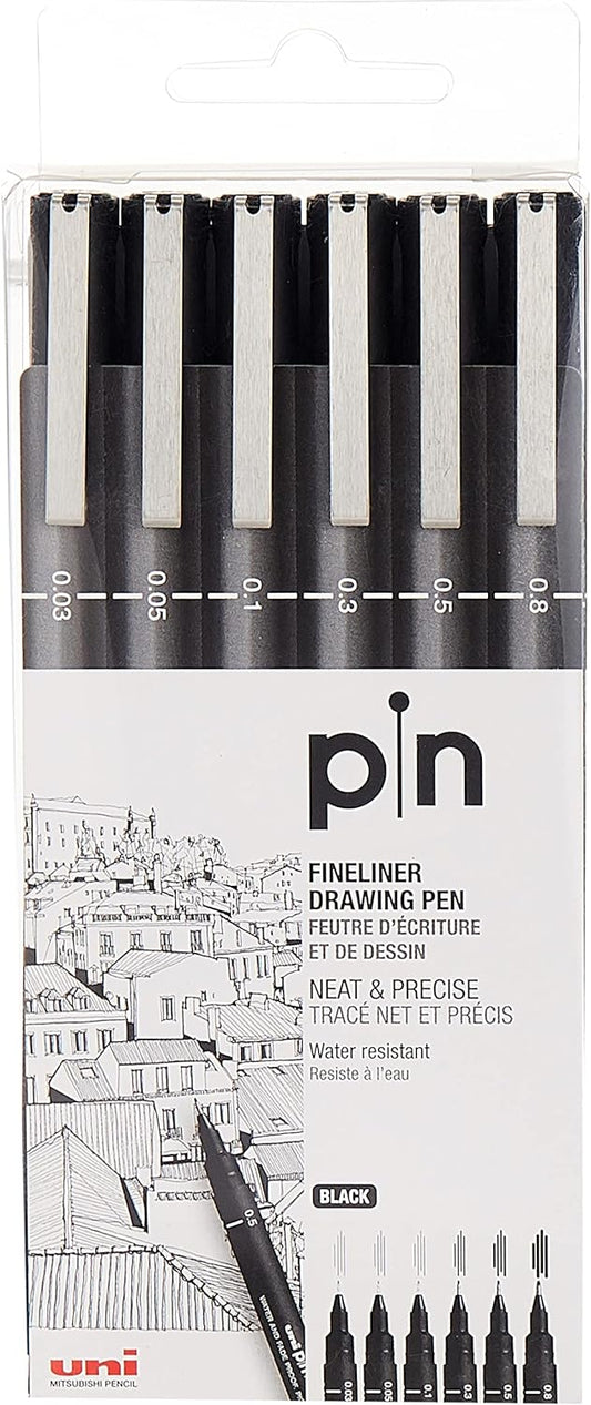 UNI PIN - Fineliner Sets - All Black