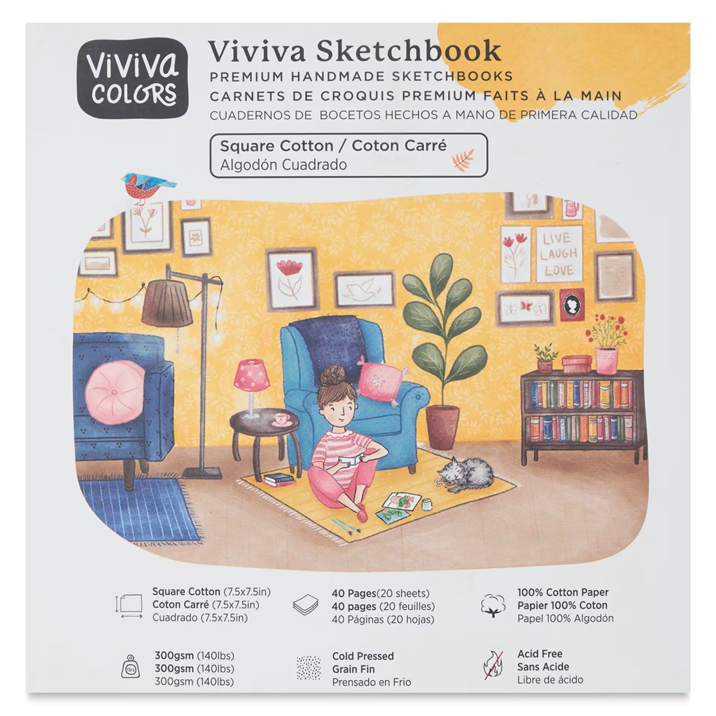 VIVIVA - Watercolor Sketchbooks para Acuarela - 7.5"x7.5"