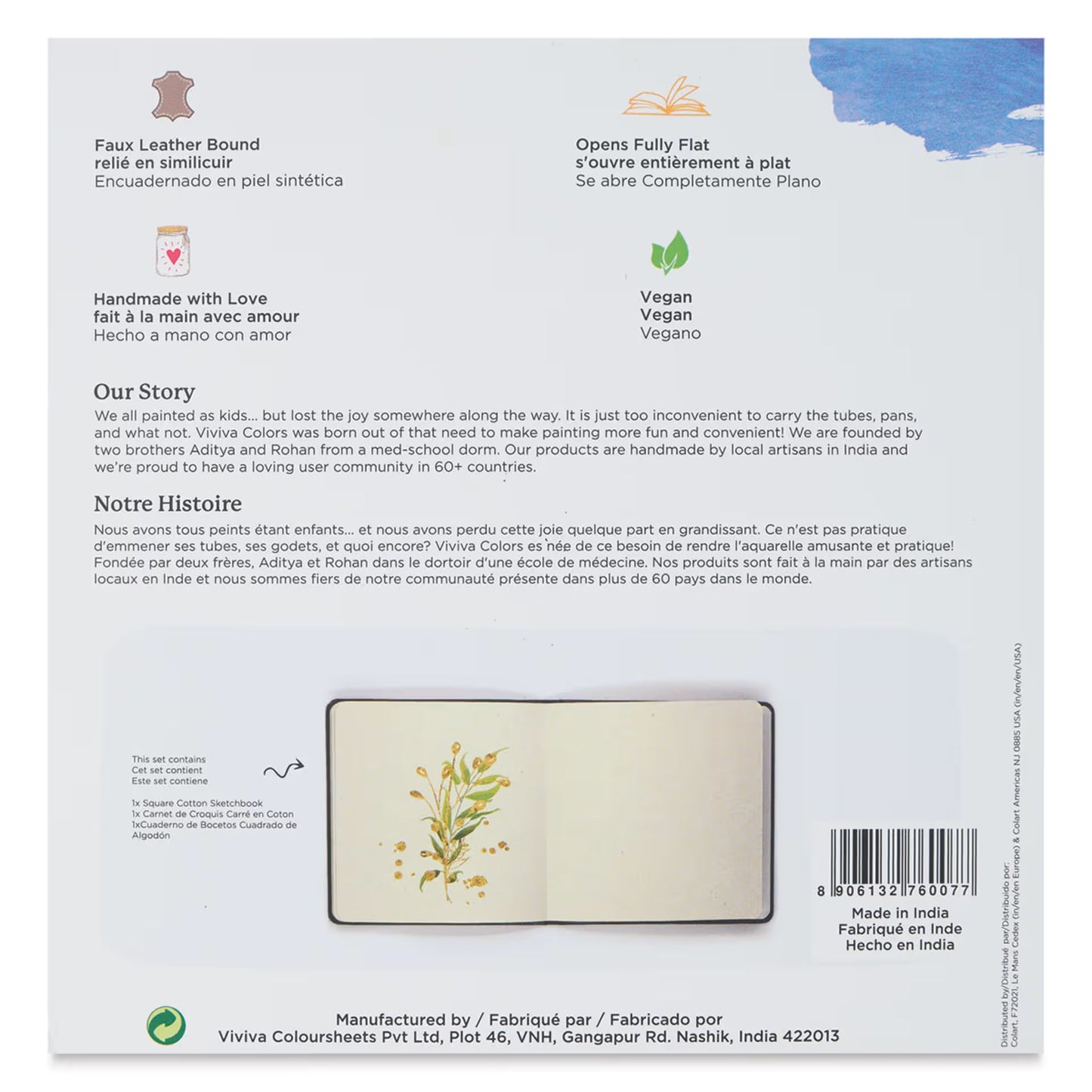 VIVIVA - Watercolor Sketchbooks para Acuarela - 7.5"x7.5"