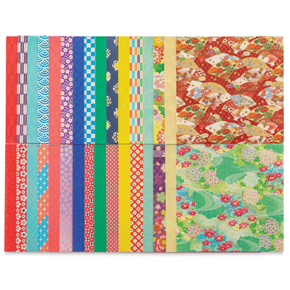 Origami Washi Chiyogami Double Side - 64 hojas - 15cm x 15cm