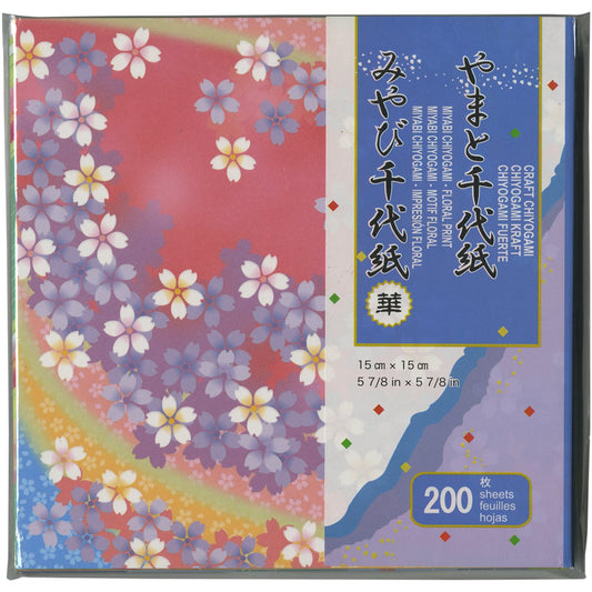 Origami Chiyogami Miyabi Floral - 200 hojas - 15cm x 15cm