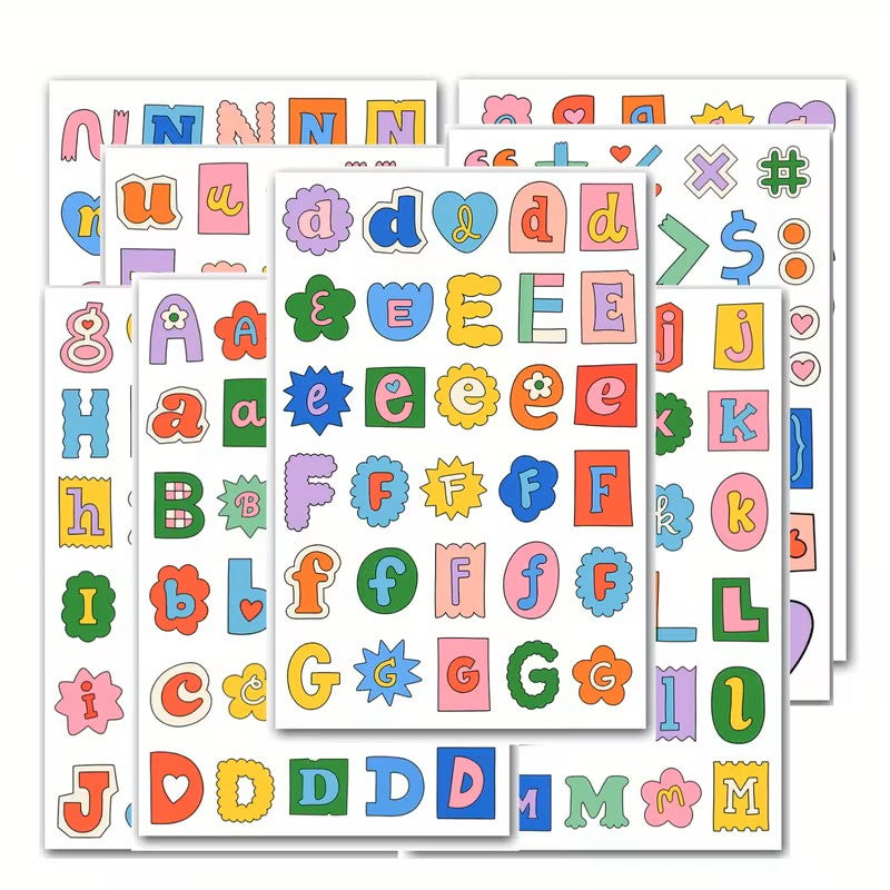 Stickers - Alfabeto y Símbolos - 240 unidades