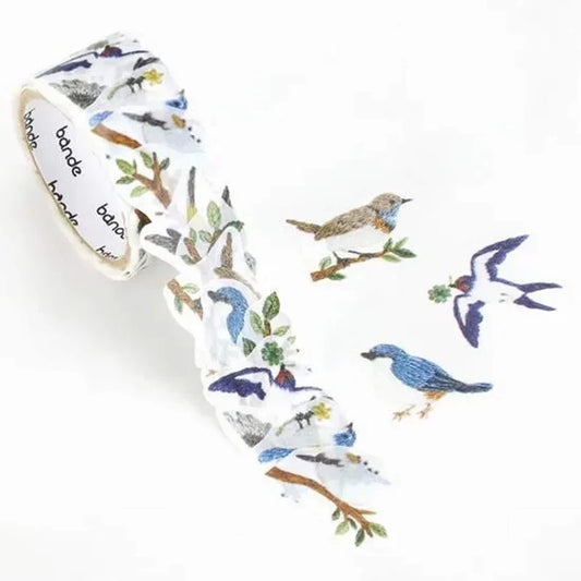 Bande Masking Tape Birds in Embroidered Forest