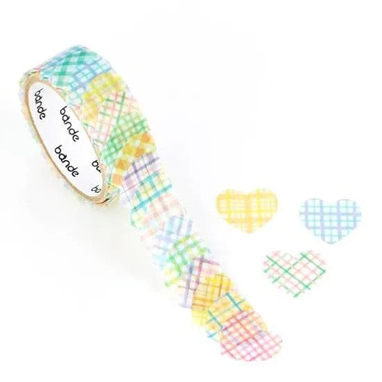 Bande Masking Tape Pastel Hearts - Checkered