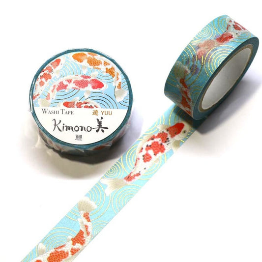 Kimono Beauty Washi Tape - Yuu - Koi Carp - 15mm x 7m