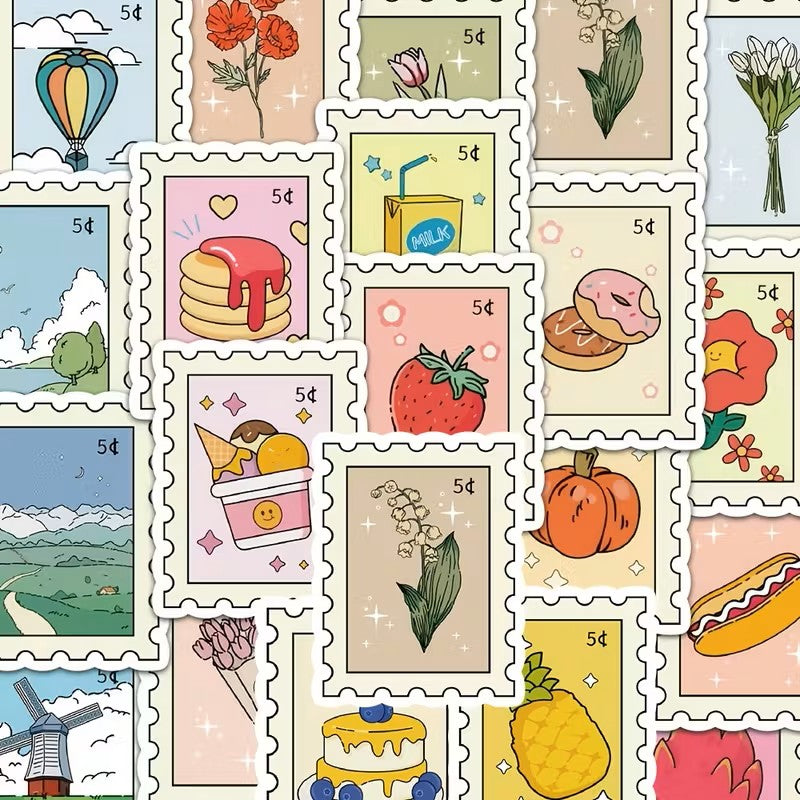 Stickers - Estampilla con Pegatina Dibujos Animados - 50 unidades