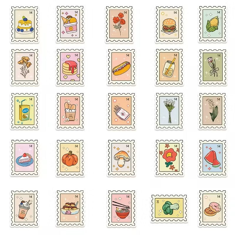 Stickers - Estampilla con Pegatina Dibujos Animados - 50 unidades