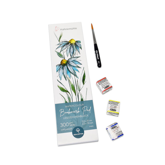 Hahnemühle Set de Acuarela y Marcapáginas  - Watercolor Bookmark Painting Set