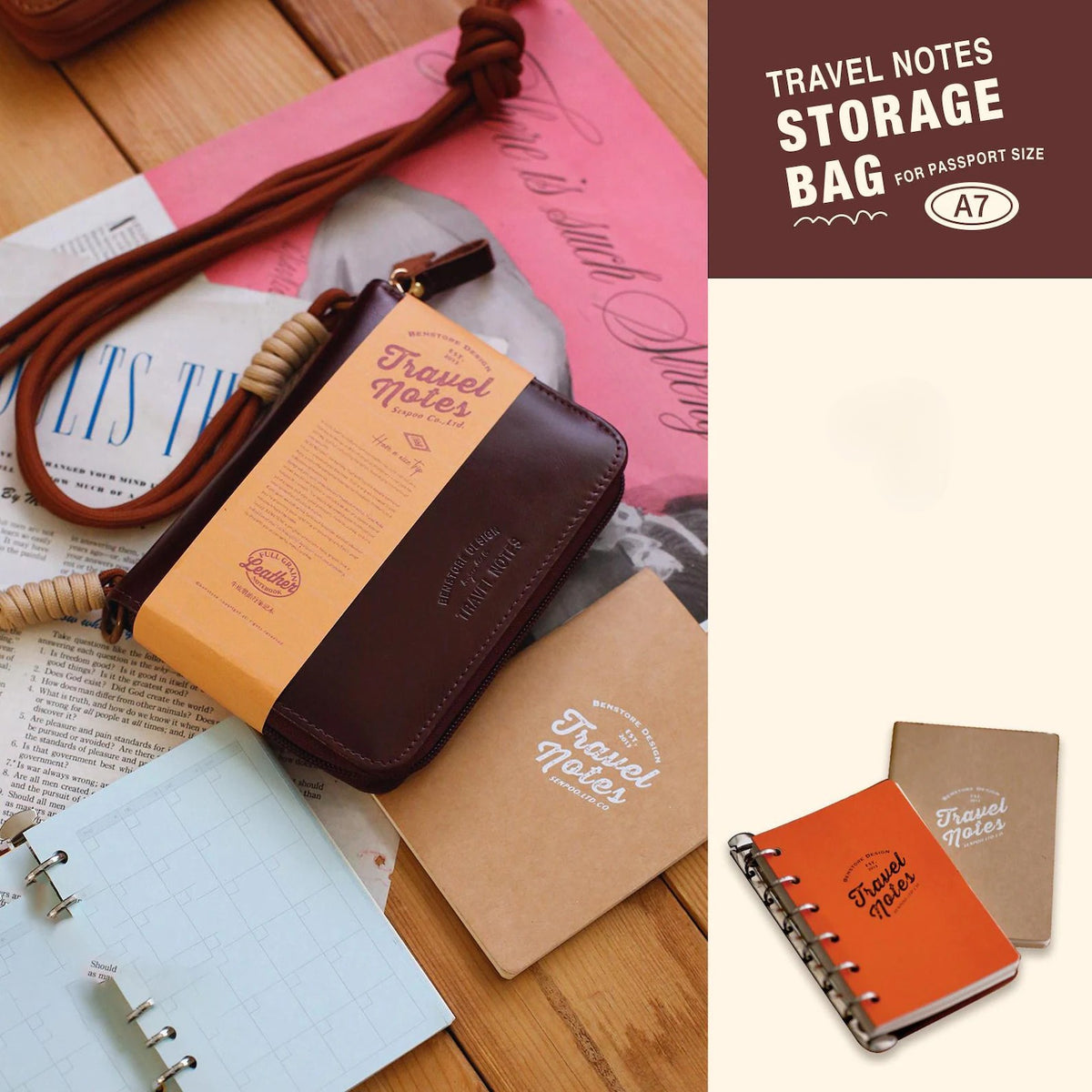 Benstore Design - Travel Notes Storage Bag - Cartapacio para Notas y Pasaporte