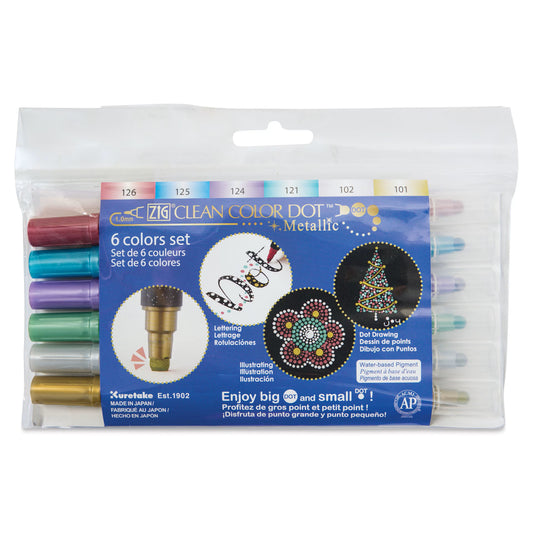 KURETAKE ZIG - Clean Color Dot - Dual Marker - Set de 6