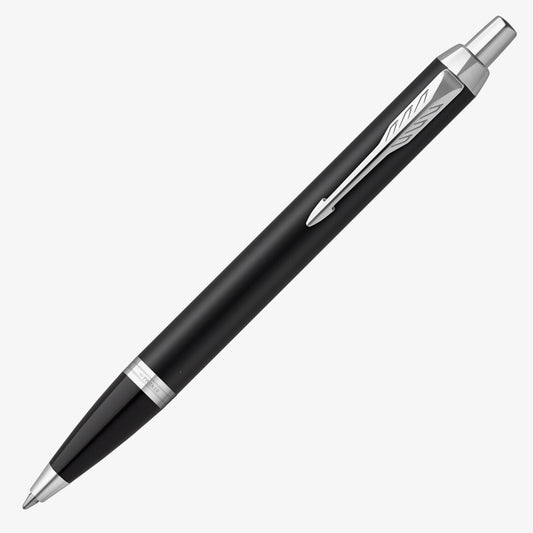 IM Chrome Trim Matte Black Ballpoint Pen