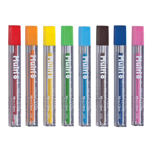 Pentel 8 Colour Mechanical Pencil Refill Lead - Minas 8 Colores - 2.mm