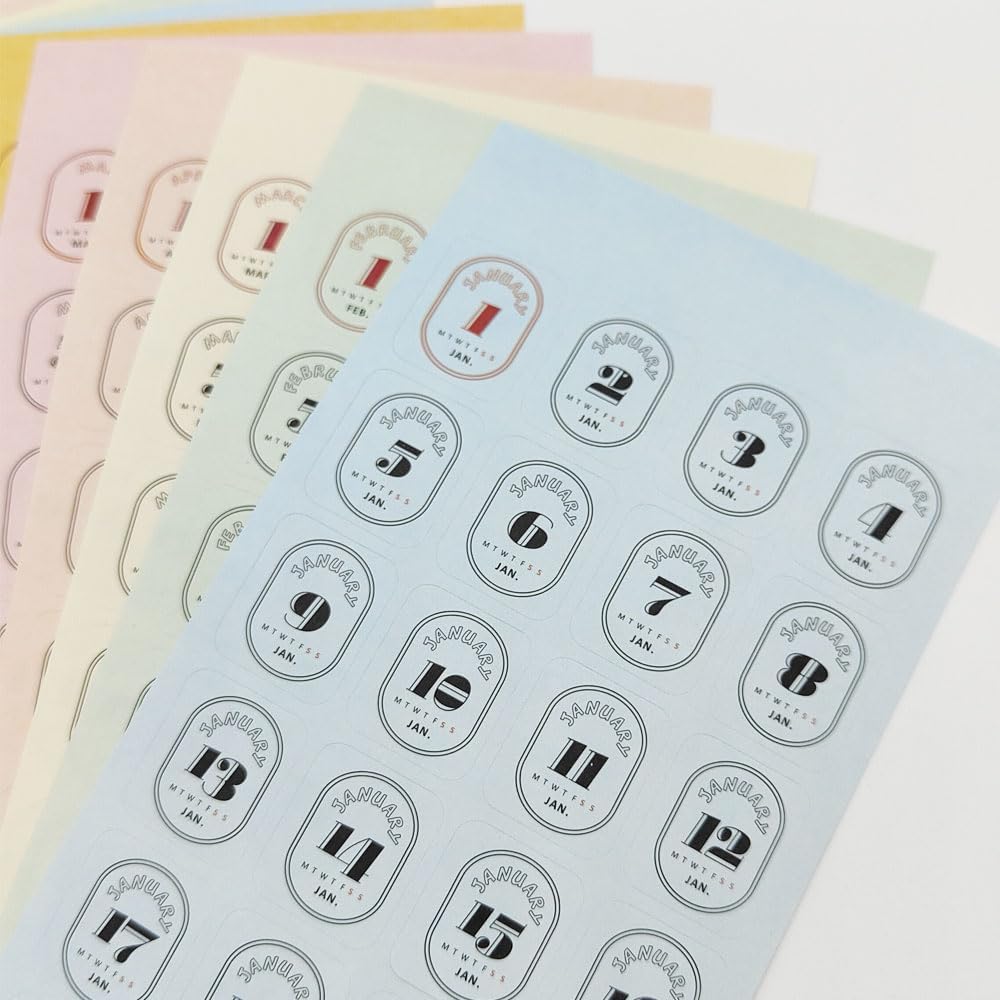 Benstore Design - Sticker - Pegatinas de 365 días del Año - Calendario