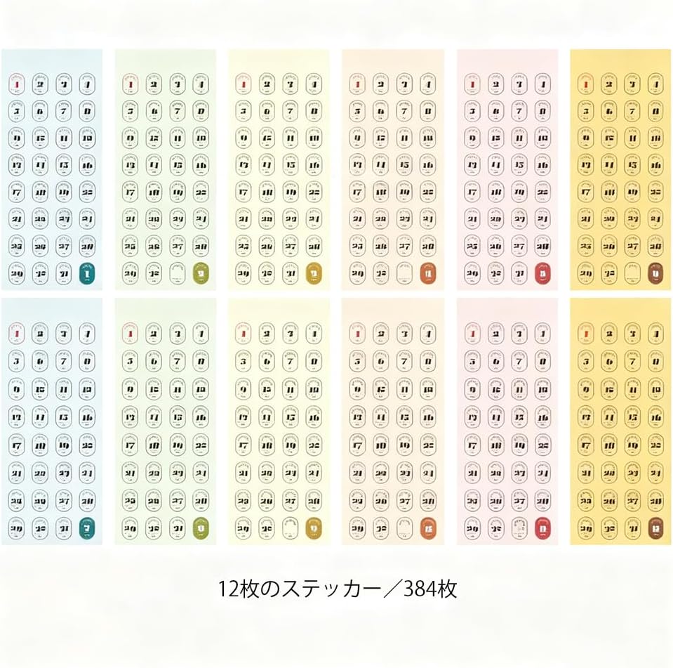 Benstore Design - Sticker - Pegatinas de 365 días del Año - Calendario