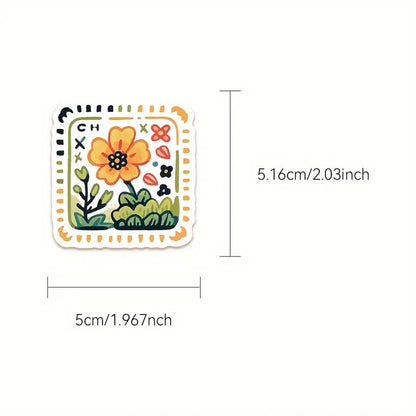 Stickers - Dibujos Animados y Flores Estampilla- 50 unidades