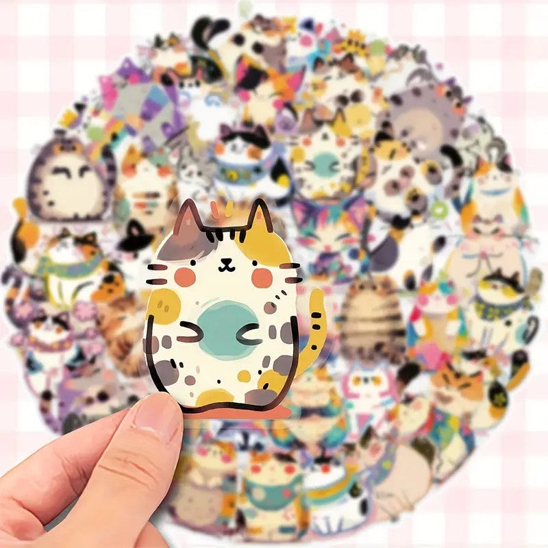 Stickers - Gatitos a Color - 50 unidades
