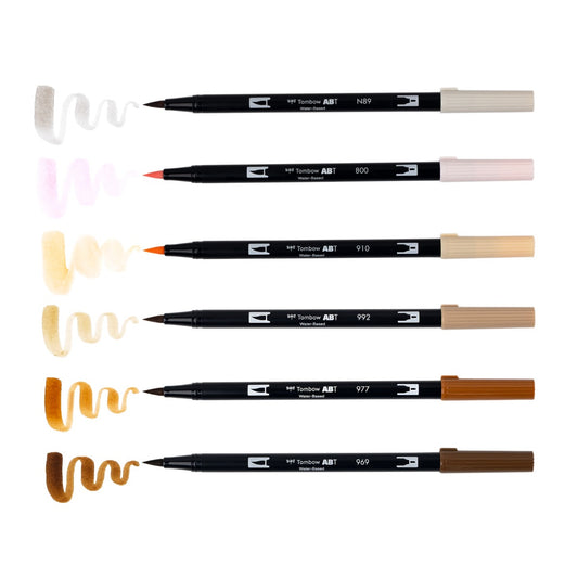 TOMBOW - Dual Brush Pen Set de 6 - Coffee Break