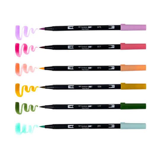 TOMBOW - Dual Brush Pen Set de 6 - Teatime