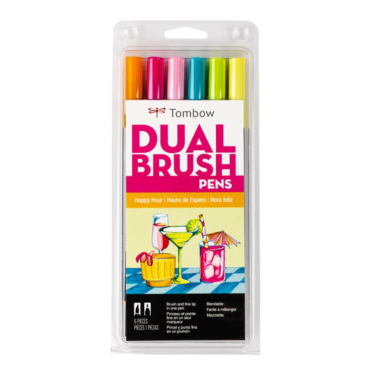 TOMBOW - Dual Brush Pen Set de 6 - Happy Hour