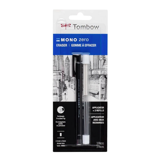 TOMBOW - MONO Zero Rectangular Eraser + Refill Value Pack (Borrador)