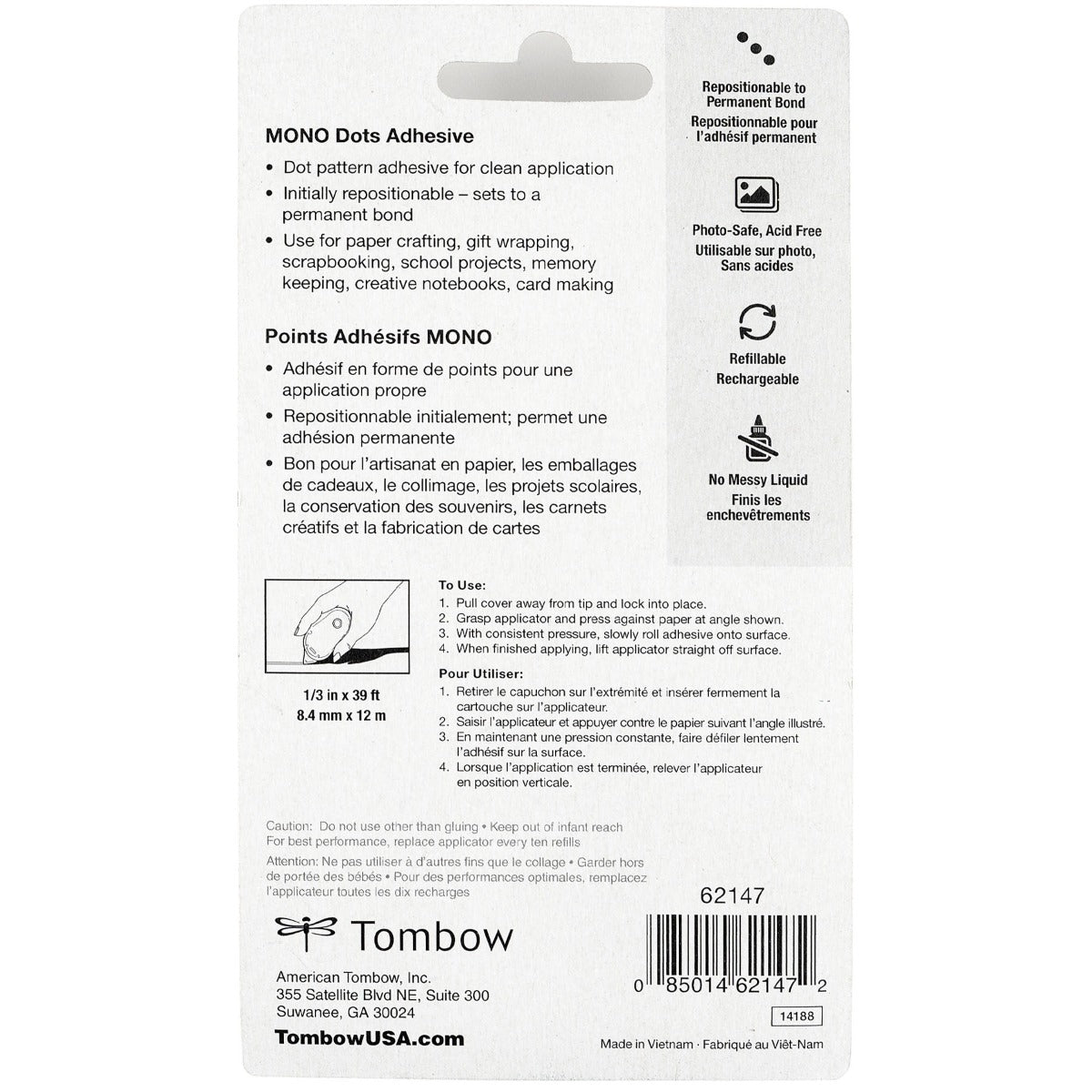 TOMBOW - MONO Adhesive Dots - Puntos Adhesivos