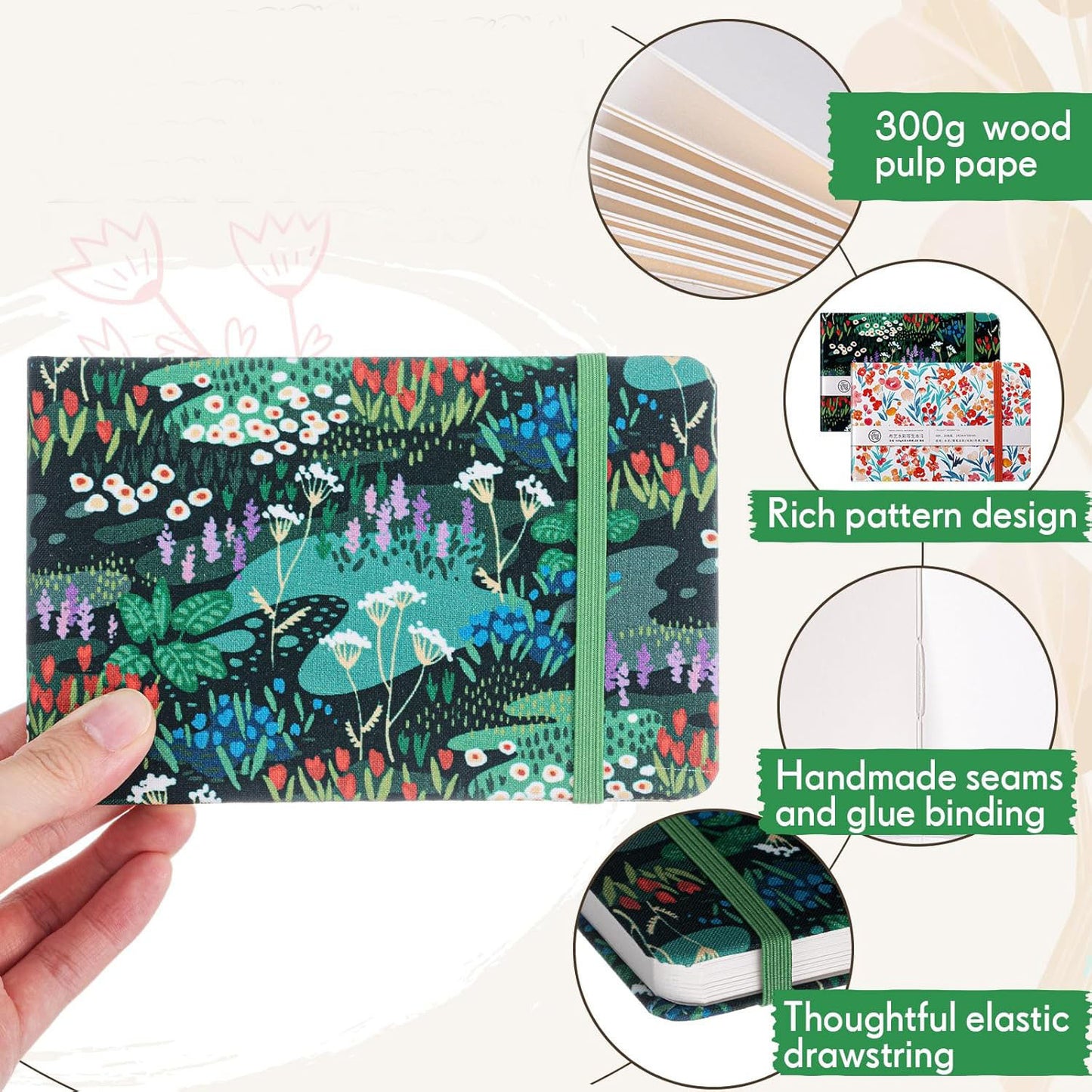 XINYI ART - Libreta de Acuarela - 9x14.2cm - 300GSM - 20 páginas