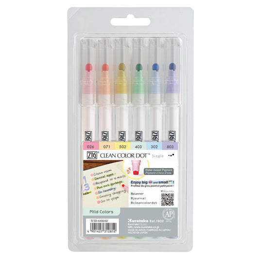 KURETAKE ZIG - Clean Color Dot Marker - Set de 6