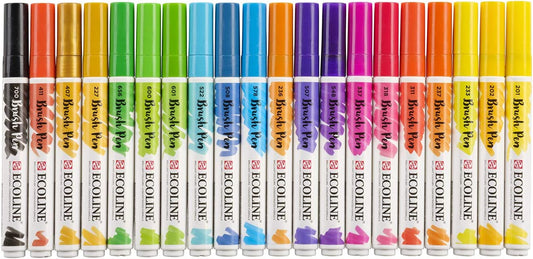 Ecoline Brush Marker Sets, 20-Pen Set