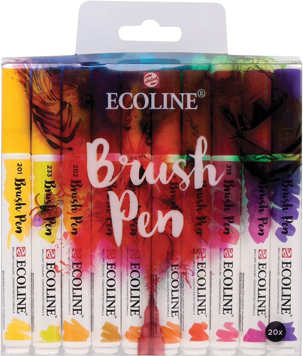 Ecoline Brush Marker Sets, 20-Pen Set