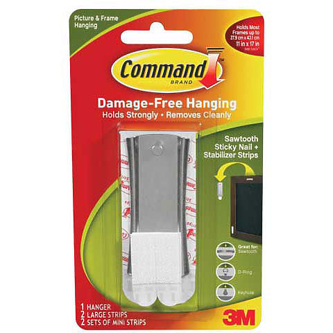 COMMAND 3M - Colgador para Cuadros Gancho de Metal (para dientes de sierra)
