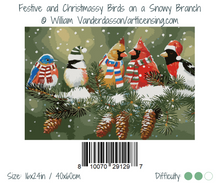 Load image into Gallery viewer, WINNIE´S PICKS - Festive and Christmassy Birds on a Snowy Branch
