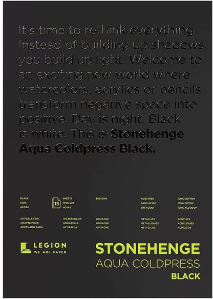 STONEHENGE - Aqua Black Watercolor Pads Cold-Press