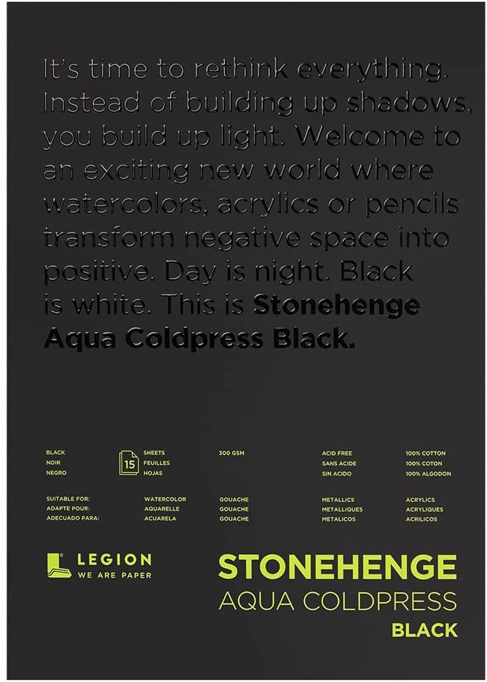 STONEHENGE - Aqua Black Watercolor Pads Cold-Press
