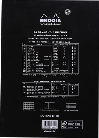 Rhodia dot Pad No.16 - Negro - Punteados - A5